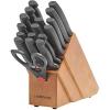 imageFarberware Never Needs Sharpening HighCarbon Stainless Steel Knife Block Set with NonSlip Handles 18 Piece Black20Piece