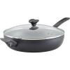 imageFarberware Power Base Hard Anodized Nonstick FrySauteAll Purpose Pan with Helper Handle and Lid 1225 Inch Matte Black