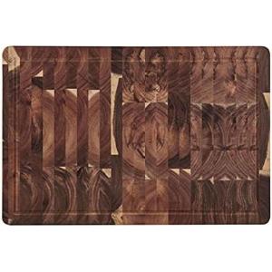 imageFarberware 16Inch Endgrain Rubberwood Cutting Board with Deep Juice Groove  Reversible Wooden Charcuterie Board for Chopping Serving Everyday Use with Finger Grooves for Easy CarryingAcacia