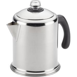 imageFarberware 47053 Classic Stainless Steel Yosemite 12Cup Coffee Percolator 12 Cup Coffee Maker Silver12 Cup  Clear Knob