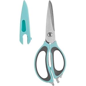 imageFarberware 4in1 Kitchen Shears 2Piece Aqua and GrayAqua and Gray