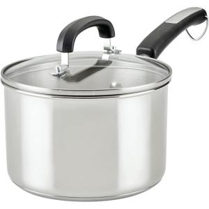 imageFarberware Brilliance Stainless Steel SaucepanSaucepot with Glass Lid 3 Quart Dishwasher Safe and Induction Ready Compatible with All Cooktops Stainless Steel