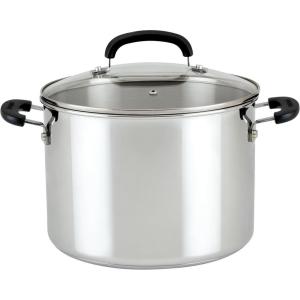 imageFarberware Brilliance Stainless Steel Stockpot with Glass Lid 8 Quart Dishwasher Safe and Induction Ready Compatible with All Cooktops Stainless SteelStockpot 8 Quart