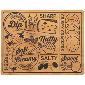 imageFarberware Charcuterie Board with Recessed Handles Reversible Kitchen Cutting Board for Entertaining and Meal Prep Decorative Wood Cheese Board 11inch x 14Inch Bamboo142L x 11W
