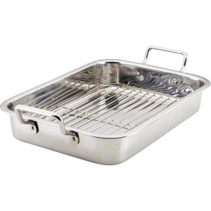 imageFarberware Classic Traditions Stainless Steel RoasterRoasting Pan with Rack 17 Inch x 1225 Inch