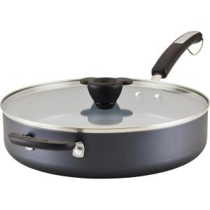 imageFarberware Disney Monochrome Ceramic Cookware Nonstick Saute Pan with Lid and Helper Handle Dishwasher Safe 45 Quart  BlackSaute Pan 45 Quart
