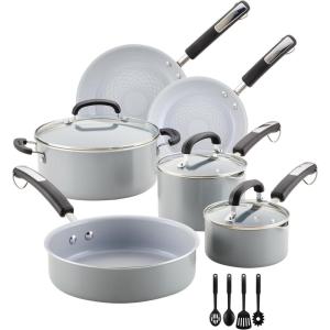 imageFarberware EcoAdvantage Ceramic Nonstick CookwarePots and Pans Set 13 Piece  GrayGray