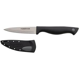 imageFarberware Edgekeeper 8Inch Slicing Knife with SelfSharpening Blade Cover High CarbonStainless Steel Kitchen Knife with Ergonomic Handle RazorSharp Knife BlackBlackGray