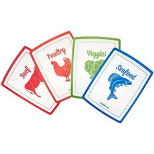 imageFarberware Flexible Cutting Mats with Food Icons 11Inchby15Inch Set of 4Large Icons