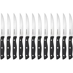 imageFarberware FullTang TripleRiveted 8Piece Steak Knife Set HighCarbon Stainless Steel RazorSharp Knives with Ergonomic Handle Kitchen Knives Set of 8 BlackBlack