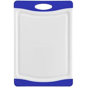 imageFarberware Nonslip Poly Cutting Board 8x10Inch Gray and WhiteBlue and White
