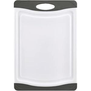 imageFarberware Nonslip Poly Cutting Board 8x10Inch Gray and WhiteGray and White