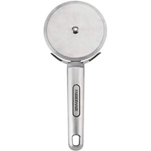 imageFarberware Professional Stainless Steel Soft Handle Comfort Grip Pizza Wheel for Cutting Pizza Desserts and More Dishwasher Safe Hanging Hole for Easy Storage 85Inch GrayPizza Wheel