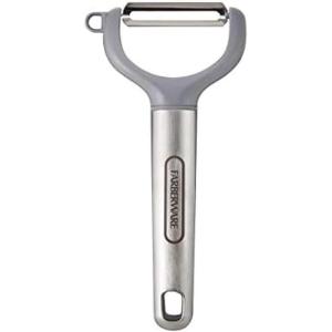 imageFarberware Professional Stainless Steel Soft Handle Comfort Grip Pizza Wheel for Cutting Pizza Desserts and More Dishwasher Safe Hanging Hole for Easy Storage 85Inch GrayY Peeler