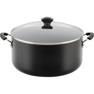 imageFarberware Promotional Cookware Aluminum Nonstick Covered Stockpot 105Quart Champagne SilverBlack