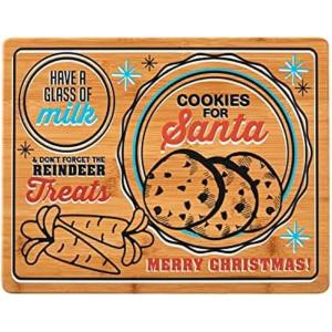 imageFarberware Snack Time Cutting Board 11x14 Inch BambooMilk and Cookie Plate for Santa