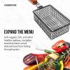 imageFarberware 5275224 Barbecue Grilling Basket BlackShaker Basket with Folding Handle