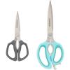 imageFarberware Comfort Grip Kitchen Scissors 2 Pack Aqua and GrayAqua and Gray