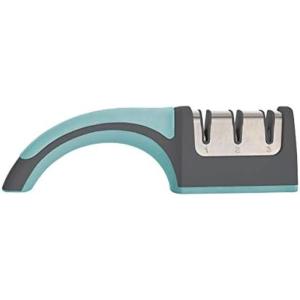 imageFarberware Edgekeeper 3 Stage Tabletop Kitchen Knife Sharpener 75Inch BlackAqua