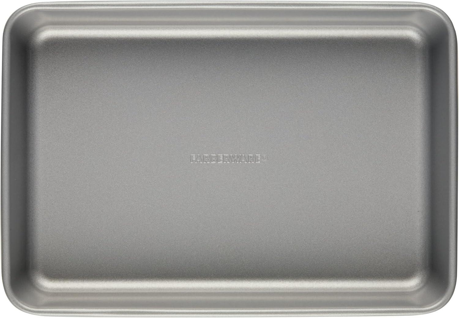 imageFarberware Bakeware Steel Nonstick Toaster Oven Pan Set 4Piece Baking Set Gray