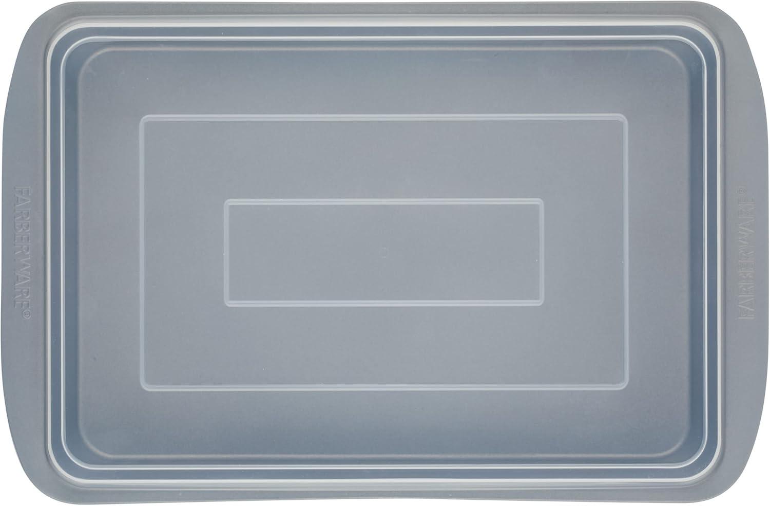 imageFarberware GoldenBake Bakeware Nonstick Baking PanCake Pan with Lid Rectangle Insulated 9 Inch x 13 Inch  Gray
