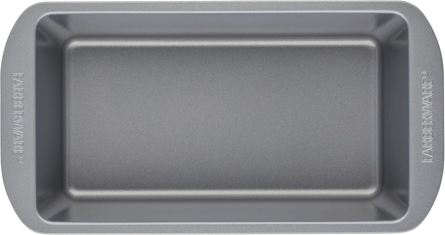 imageFarberware GoldenBake Bakeware Nonstick MeatloafLoaf Pan Set Insulated Two 9Inch x 5Inch Gray