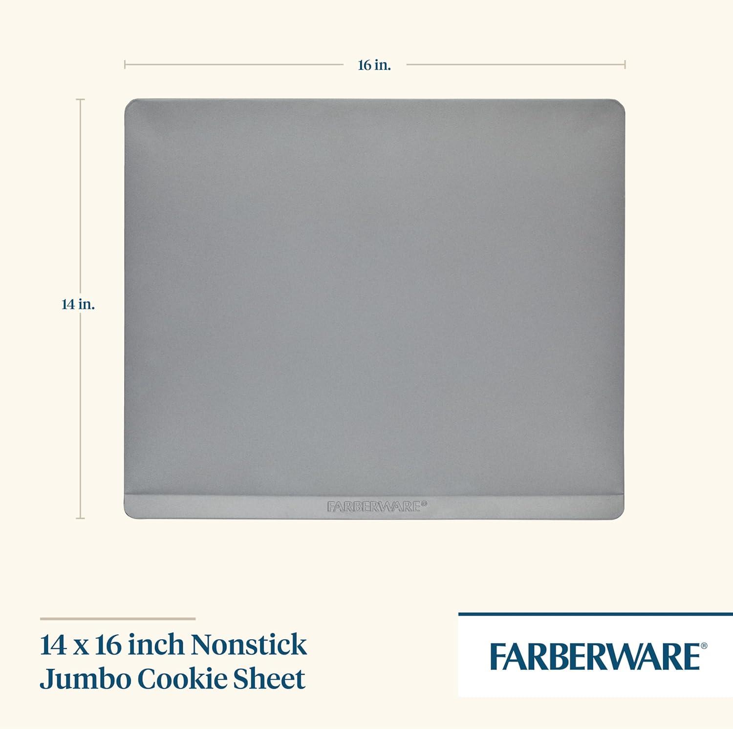 imageFarberware Insulated Nonstick Bakeware 14Inch x 16Inch Jumbo Cookie Sheet Light Gray14 x 16