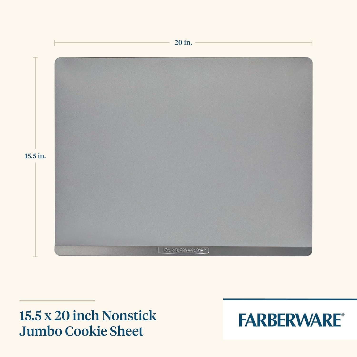 imageFarberware Insulated Nonstick Bakeware 14Inch x 16Inch Jumbo Cookie Sheet Light Gray155 x 20