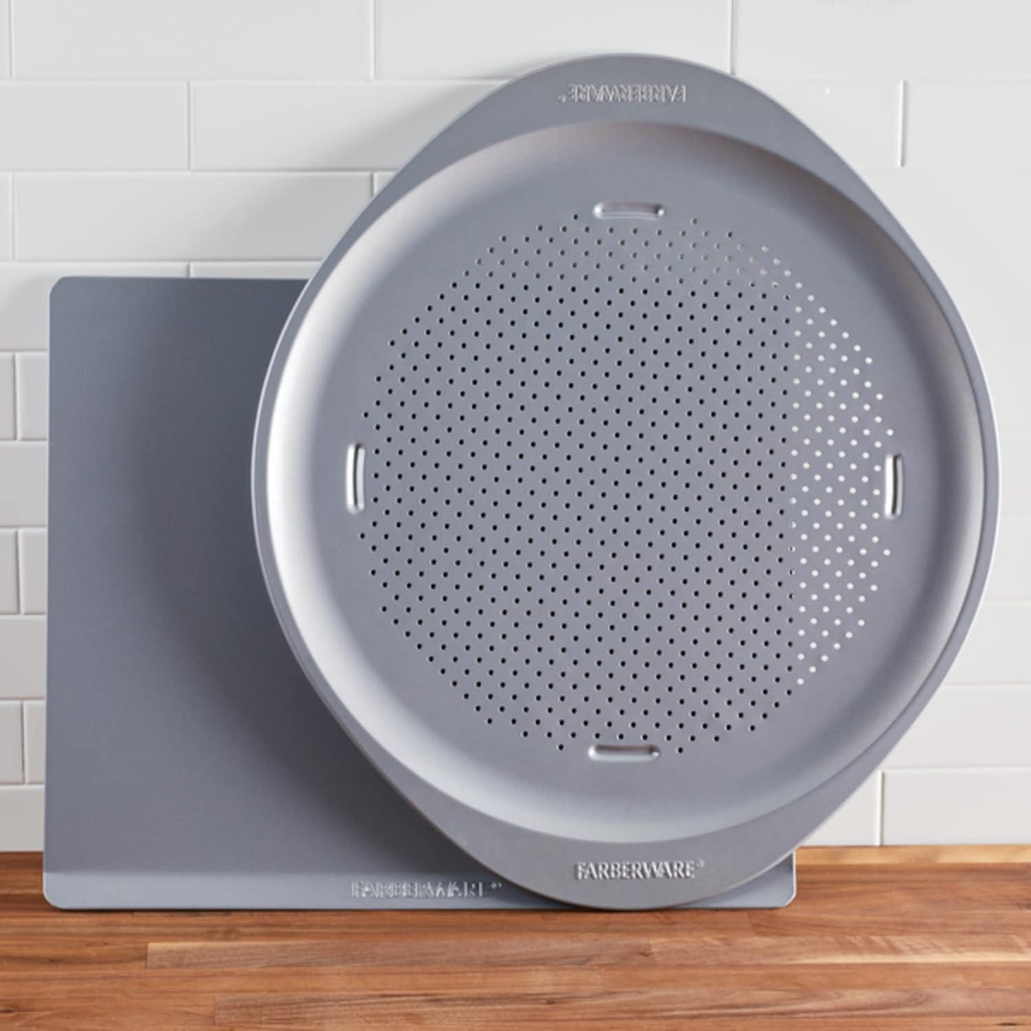 imageFarberware Insulated Nonstick Bakeware 14Inch x 16Inch Jumbo Cookie Sheet Light Gray2Piece Bakeware Set