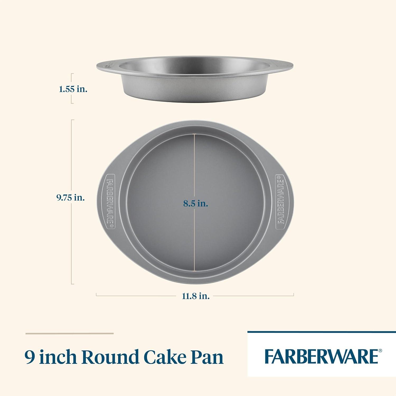 imageFarberware Nonstick Bakeware 9Inch Square Cake Pan GrayRound
