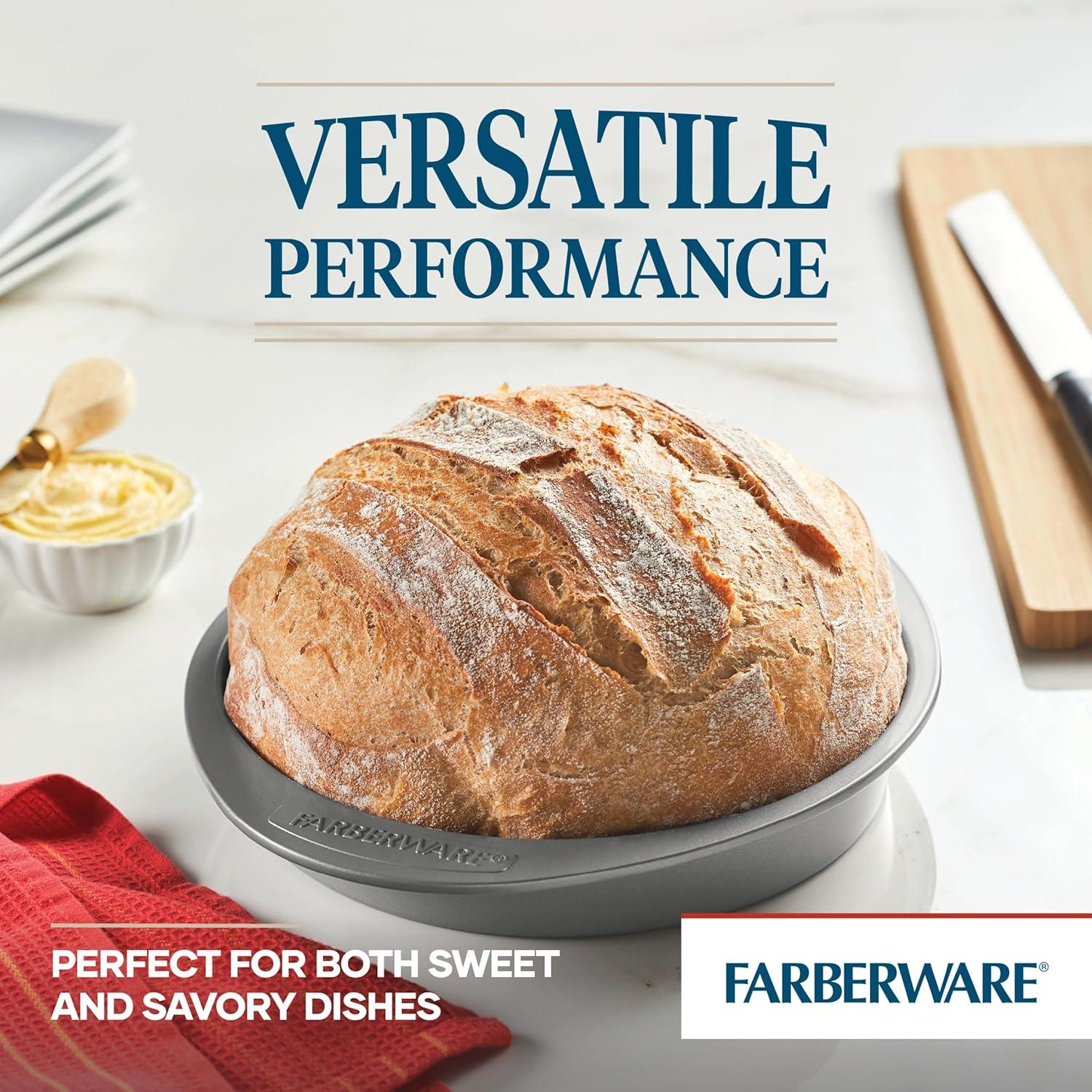 imageFarberware Nonstick Bakeware 9Inch Square Cake Pan GrayRound