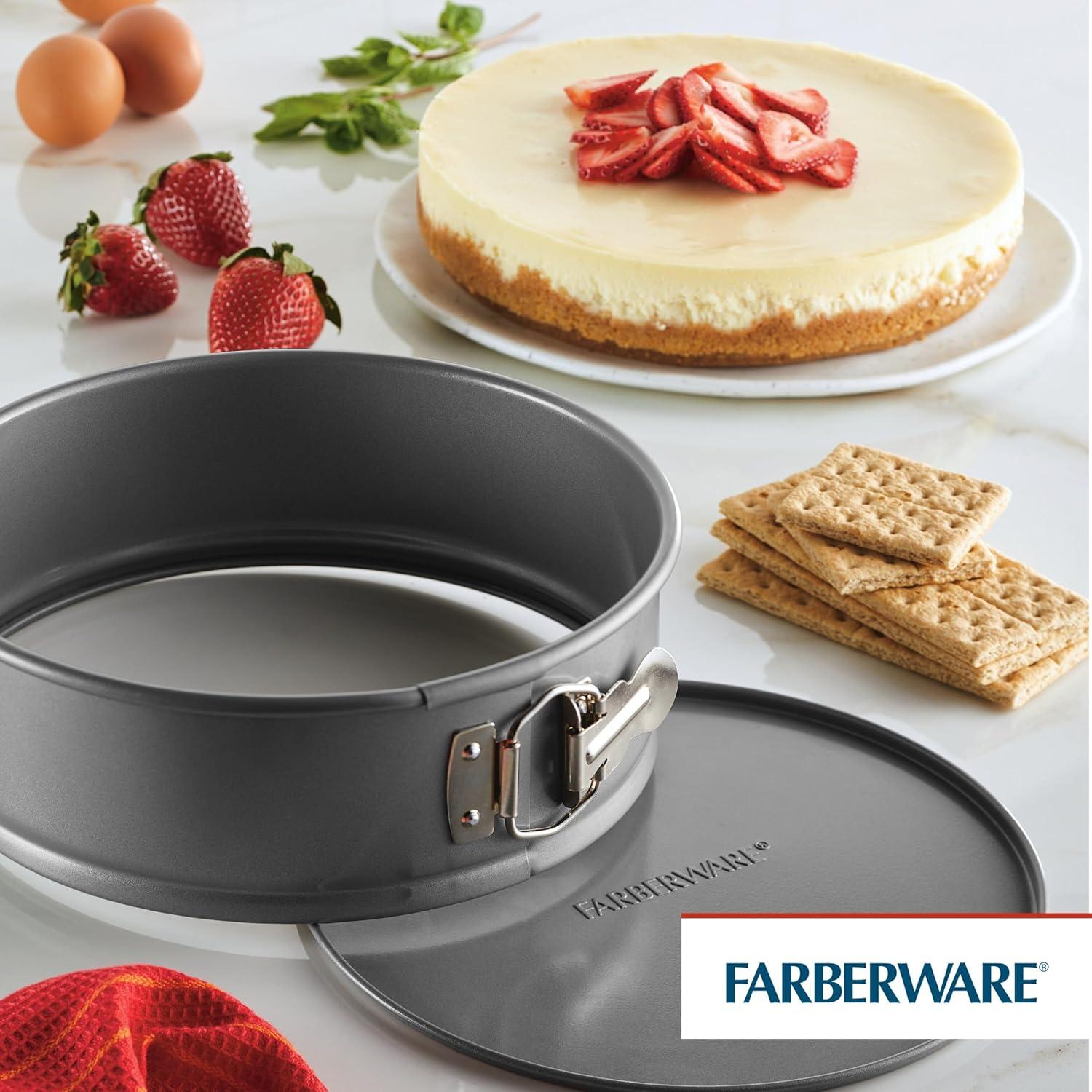imageFarberware Nonstick Bakeware 9Inch Square Cake Pan GraySpring Form