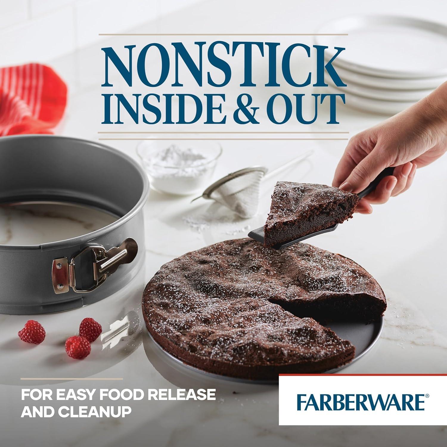 imageFarberware Nonstick Bakeware 9Inch Square Cake Pan GraySpring Form