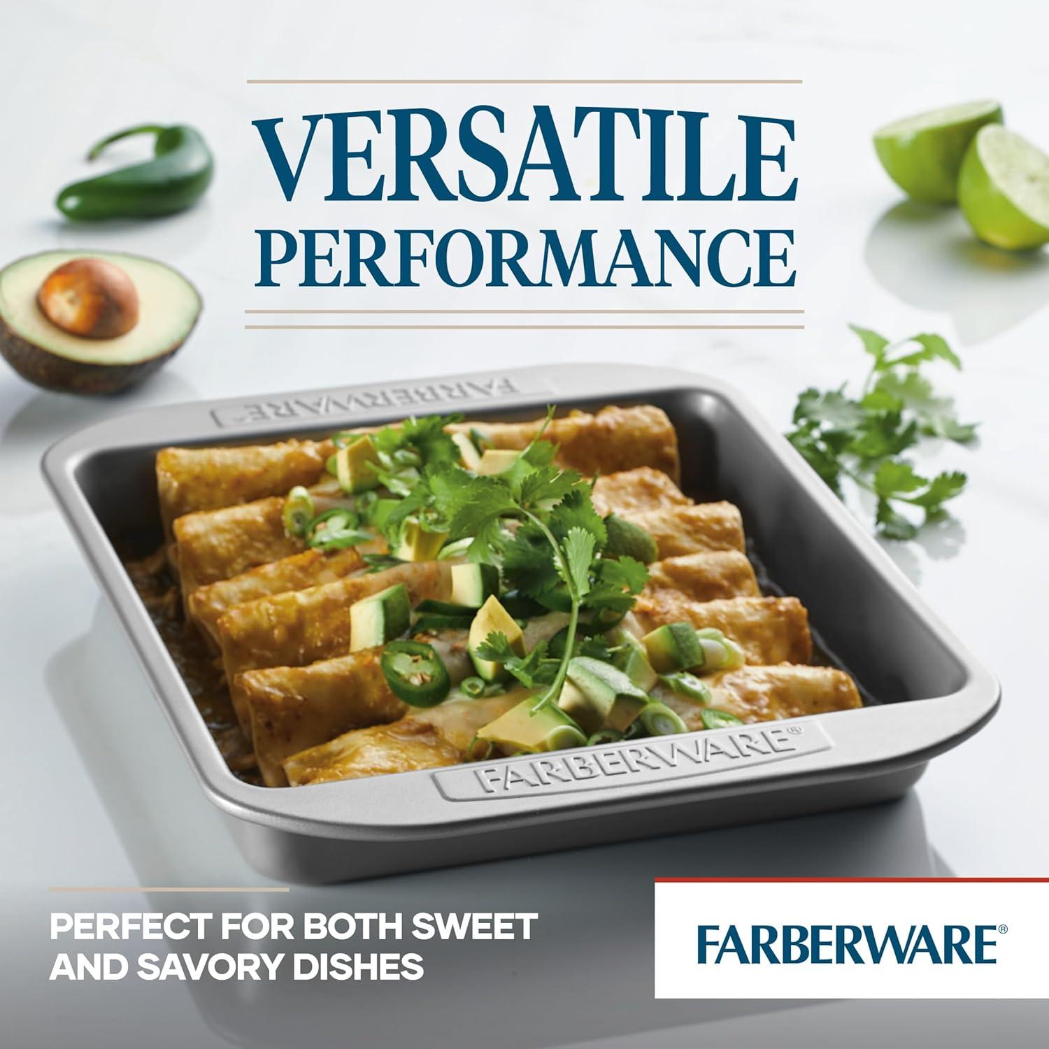 imageFarberware Nonstick Bakeware 9Inch Square Cake Pan GraySquare