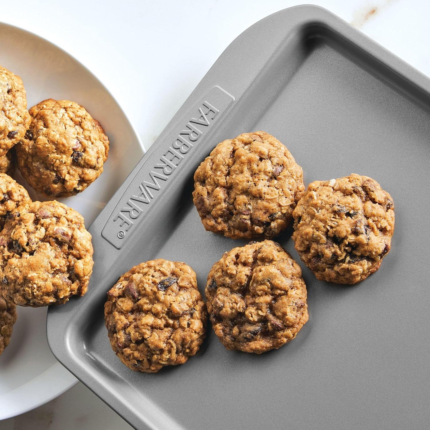 imageFarberware Nonstick Bakeware Nonstick Cookie Sheet  Baking Sheet  10 Inch x 15 Inch Gray10 x 15 1 piece