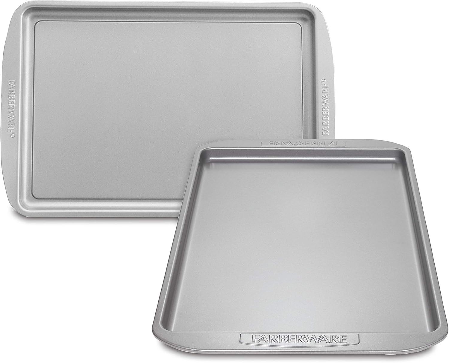 imageFarberware Nonstick Bakeware Nonstick Cookie Sheet  Baking Sheet  10 Inch x 15 Inch Gray11 x 17 2 piece