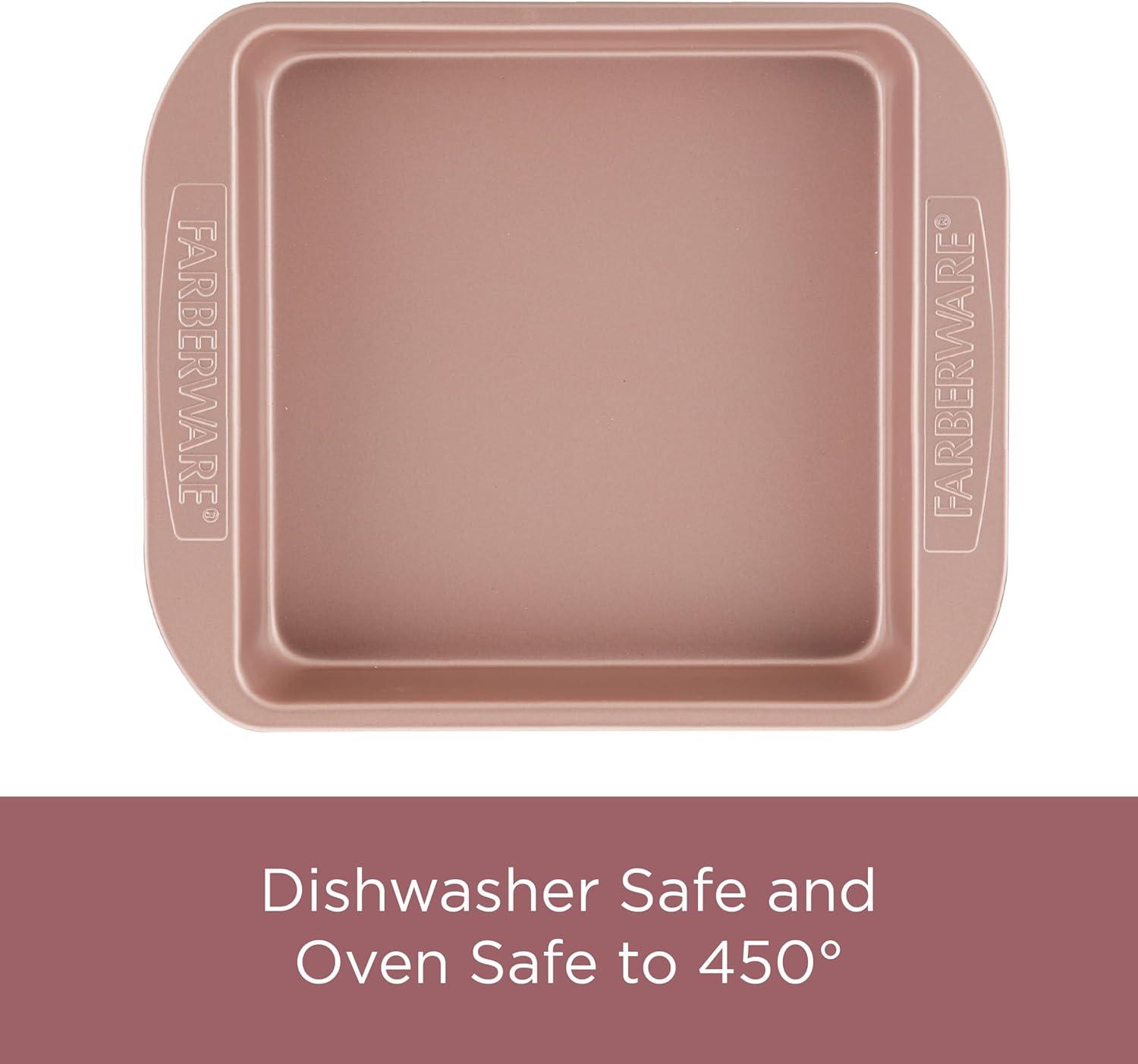 imageFarberware Nonstick Bakeware Nonstick Cookie Sheet  Baking Sheet  10 Inch x 15 Inch Rose Gold RedCookie Pan 10Inch x 15Inch