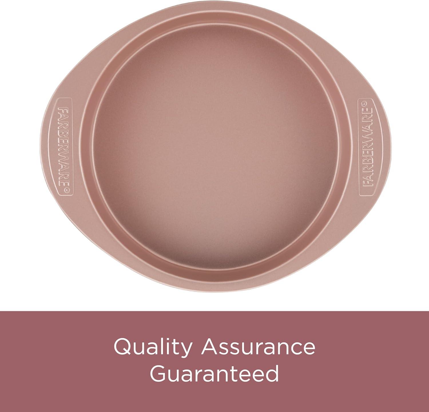 imageFarberware Nonstick Bakeware Nonstick Cookie Sheet  Baking Sheet  10 Inch x 15 Inch Rose Gold RedCookie Pan 10Inch x 15Inch