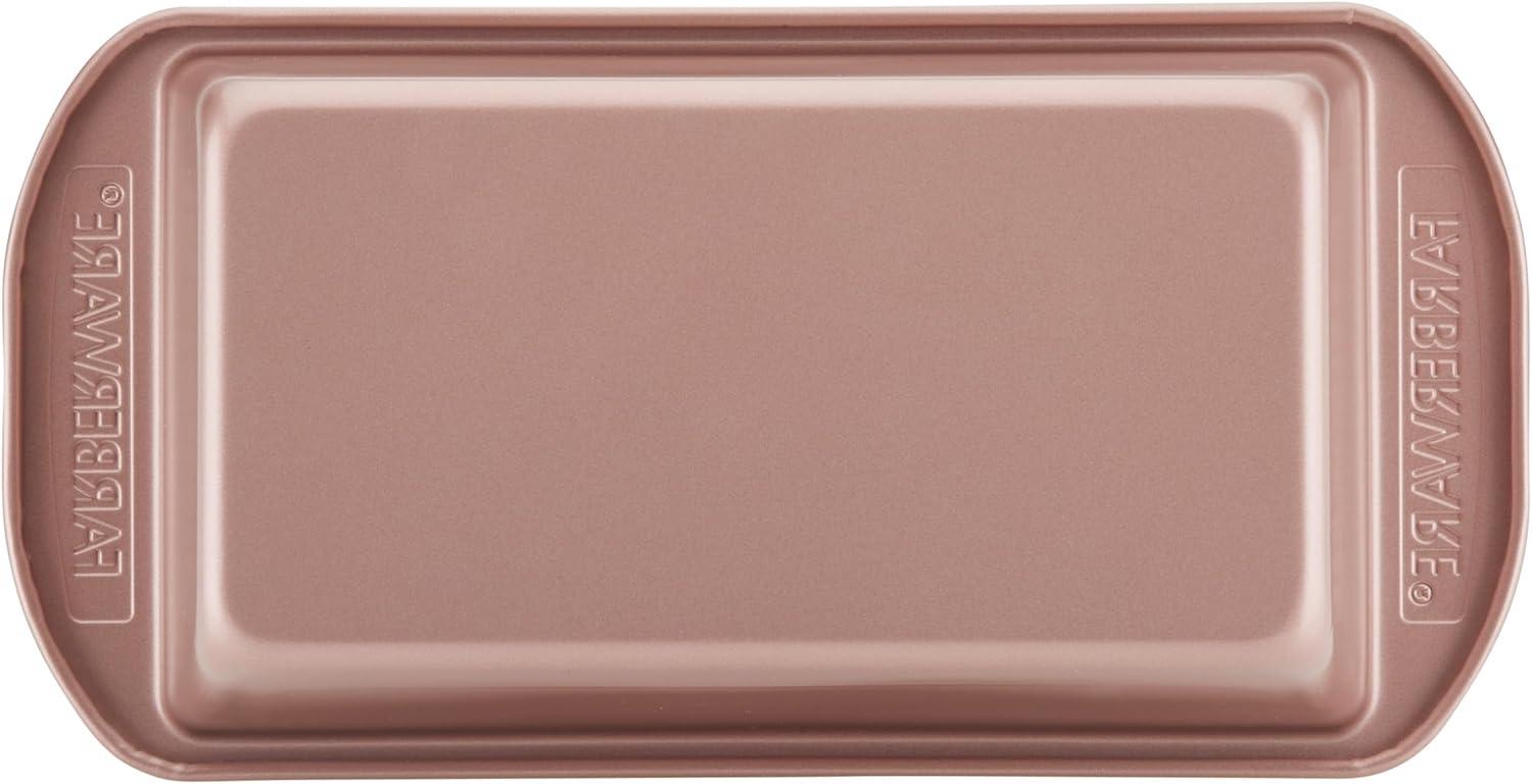 imageFarberware Nonstick Bakeware Nonstick Cookie Sheet  Baking Sheet  10 Inch x 15 Inch Rose Gold RedLoaf Pan