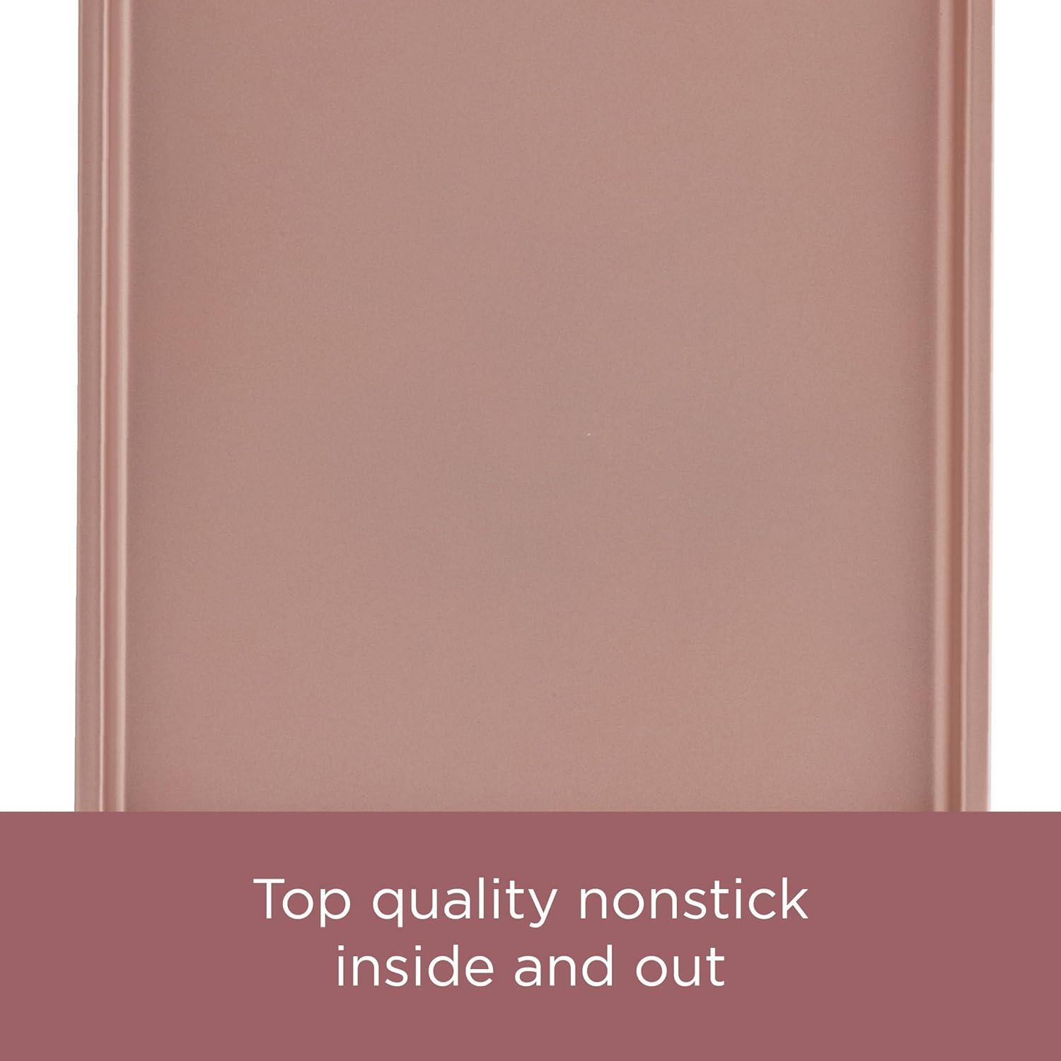 imageFarberware Nonstick Bakeware Nonstick Cookie Sheet  Baking Sheet  10 Inch x 15 Inch Rose Gold RedRectangular Cake Pan 9Inch x 13Inch