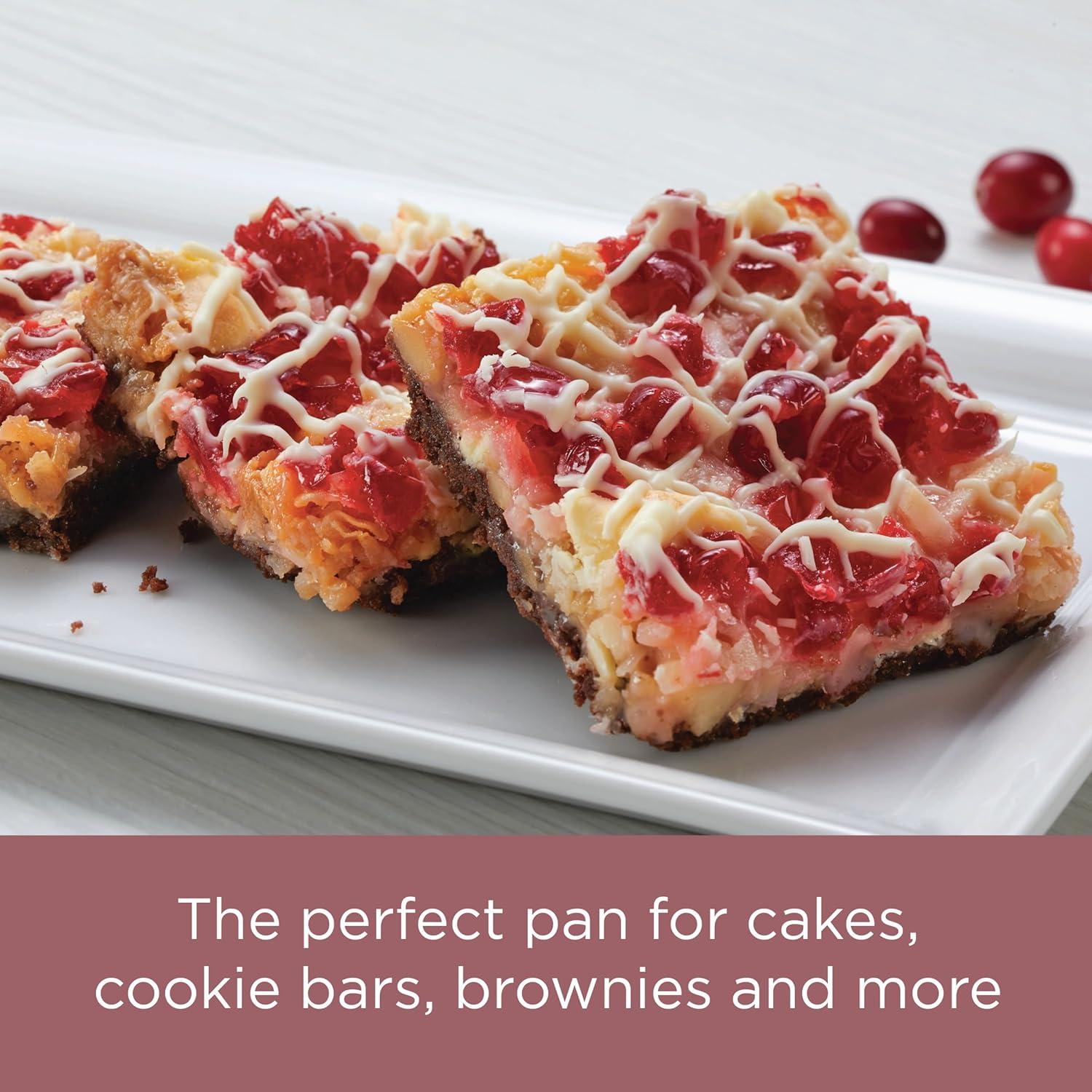 imageFarberware Nonstick Bakeware Nonstick Cookie Sheet  Baking Sheet  10 Inch x 15 Inch Rose Gold RedRectangular Cake Pan 9Inch x 13Inch