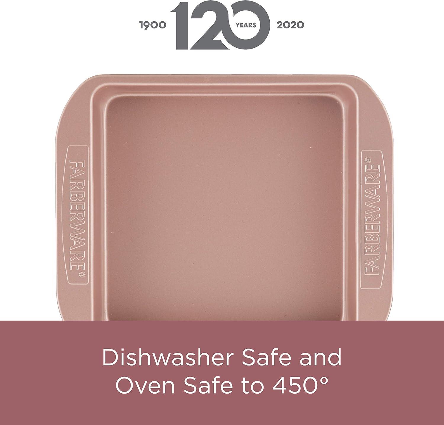 imageFarberware Nonstick Bakeware Nonstick Cookie Sheet  Baking Sheet  10 Inch x 15 Inch Rose Gold RedSheet Pan 11Inch x 17Inch