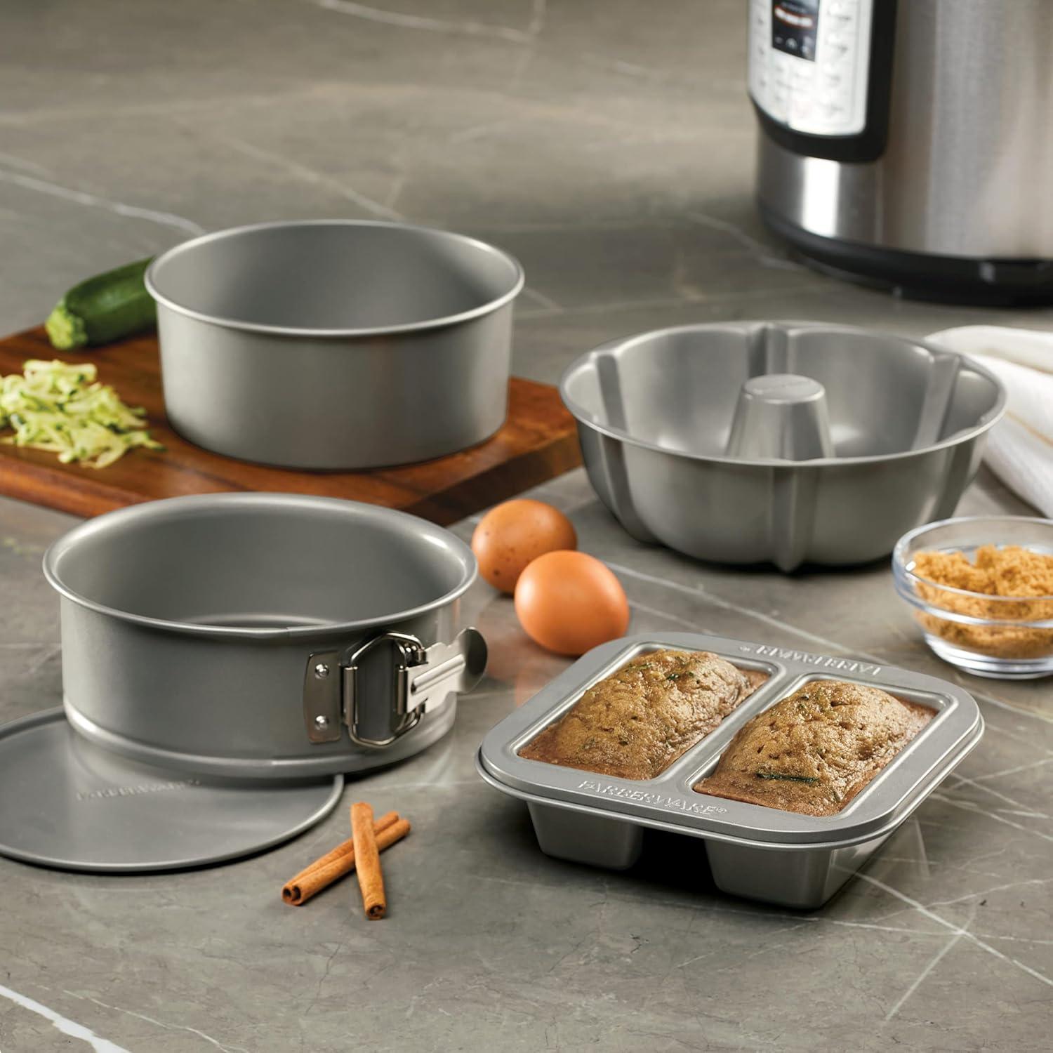 imageFarberware Specialty Bakeware Nonstick Baking Set for Pressure Cooker or in The Oven 4 Piece Gray