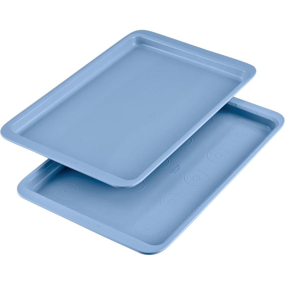 imageFarberware Easy Solutions Nonstick Bakeware Includes 10 Inch x 15 Inch Cookie Baking Sheet and 12Cup Muffin Pan 2 Piece  Blue2 Piece  11 x 17