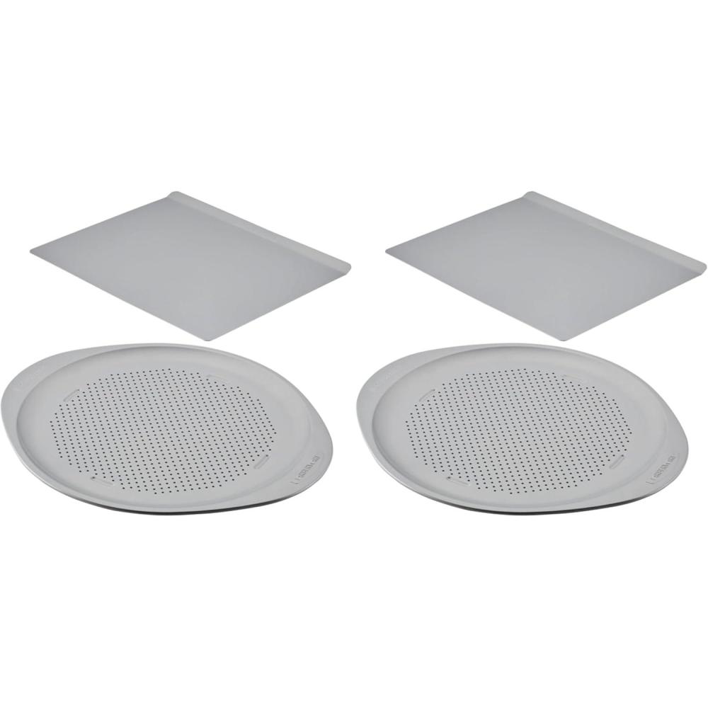 imageFarberware Insulated Nonstick Bakeware 14Inch x 16Inch Jumbo Cookie Sheet Light Gray2Piece Bakeware Set Pack of 2