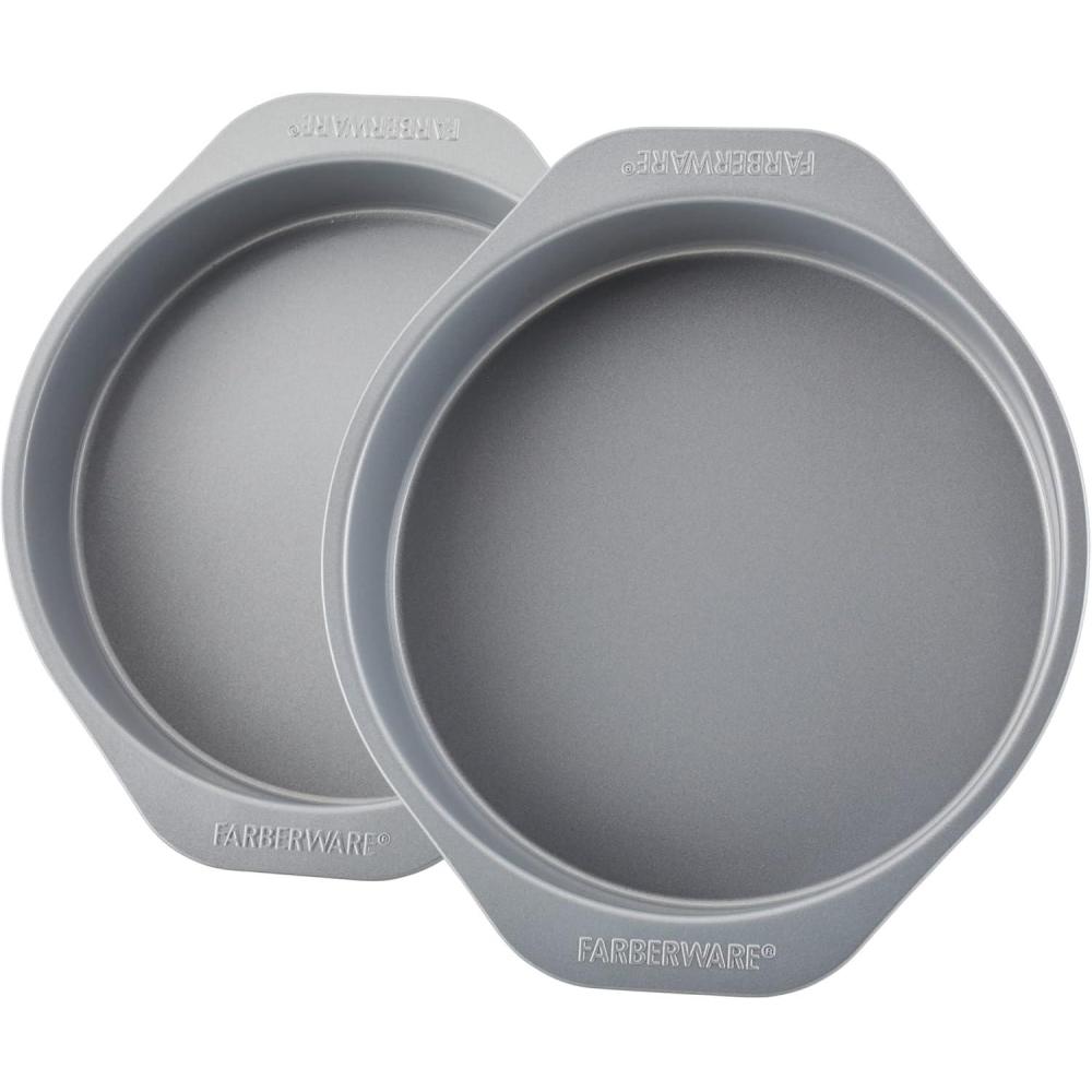 imageFarberware Insulated Nonstick Bakeware 14Inch x 16Inch Jumbo Cookie Sheet Light Gray2Piece Cake Pan Set