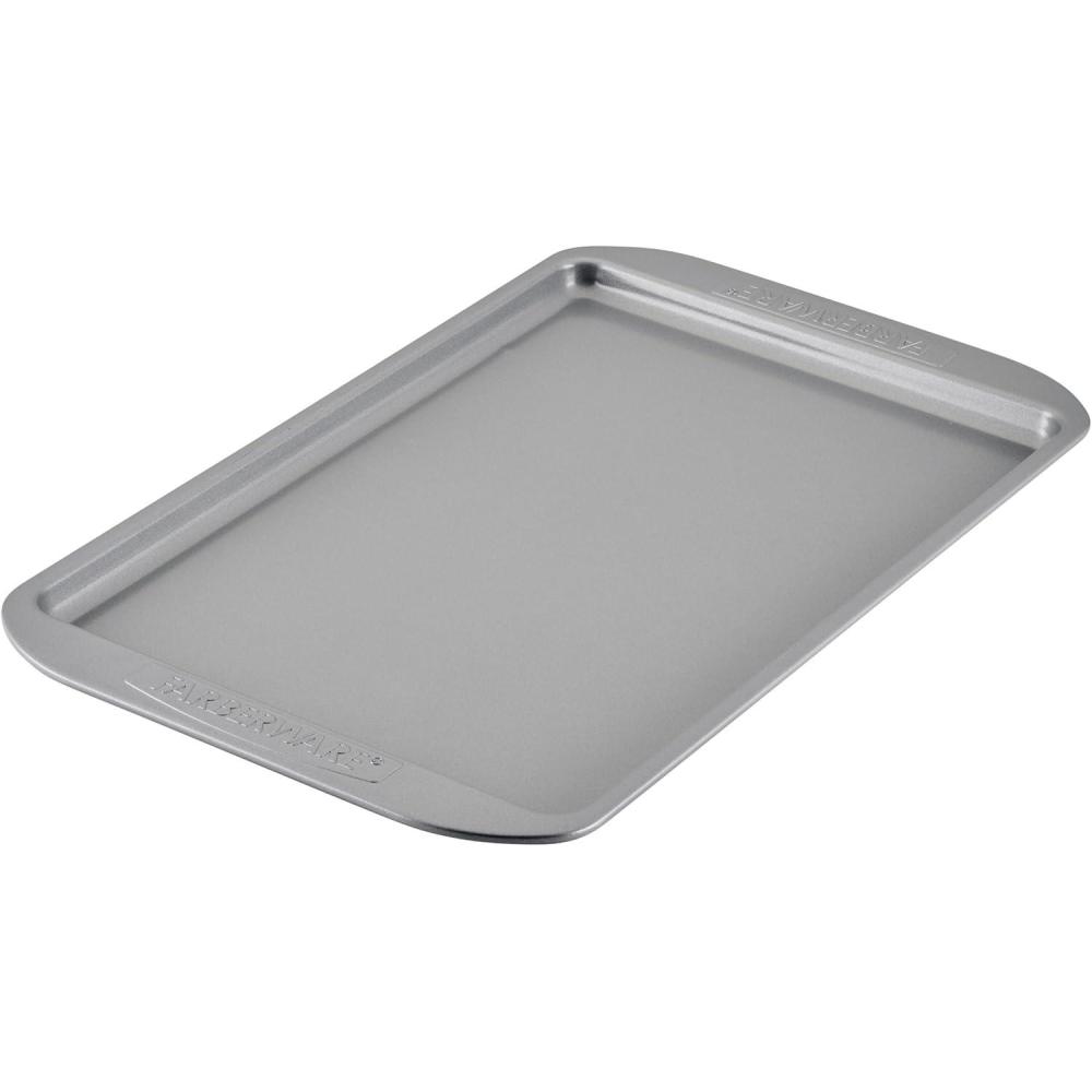 imageFarberware Nonstick Bakeware Nonstick Cookie Sheet  Baking Sheet  10 Inch x 15 Inch Gray10 x 15 1 piece