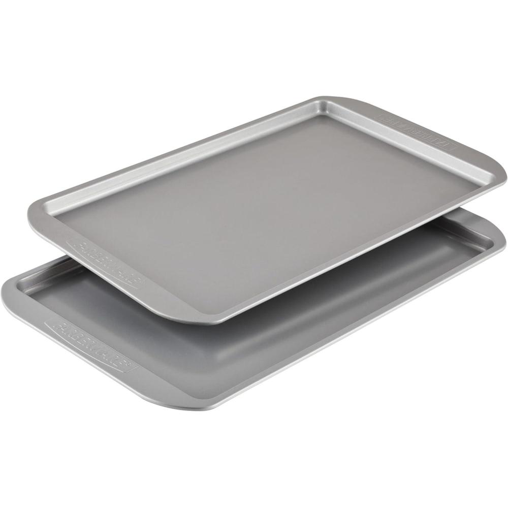 imageFarberware Nonstick Bakeware Nonstick Cookie Sheet  Baking Sheet  10 Inch x 15 Inch Gray11 x 17 2 piece