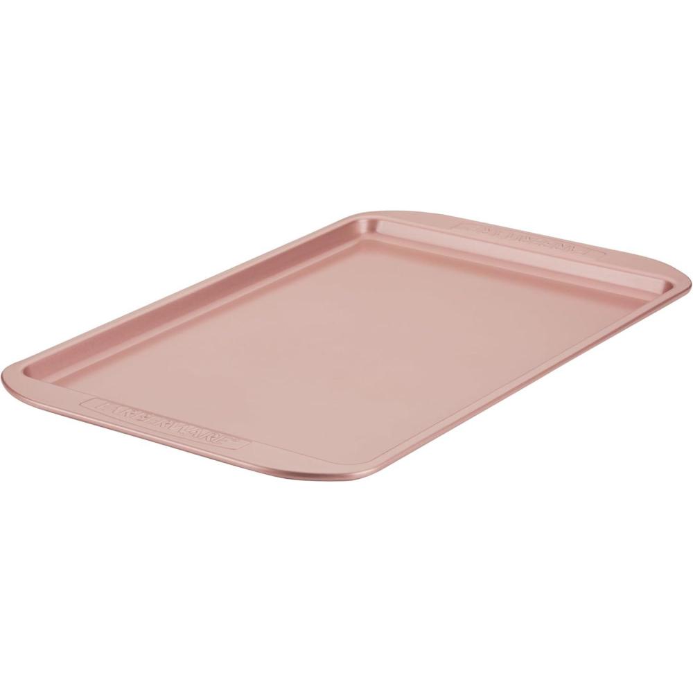 imageFarberware Nonstick Bakeware Nonstick Cookie Sheet  Baking Sheet  10 Inch x 15 Inch Rose Gold RedCookie Pan 10Inch x 15Inch