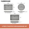 imageFarberware Bakeware Steel Nonstick Toaster Oven Pan Set 4Piece Baking Set Gray